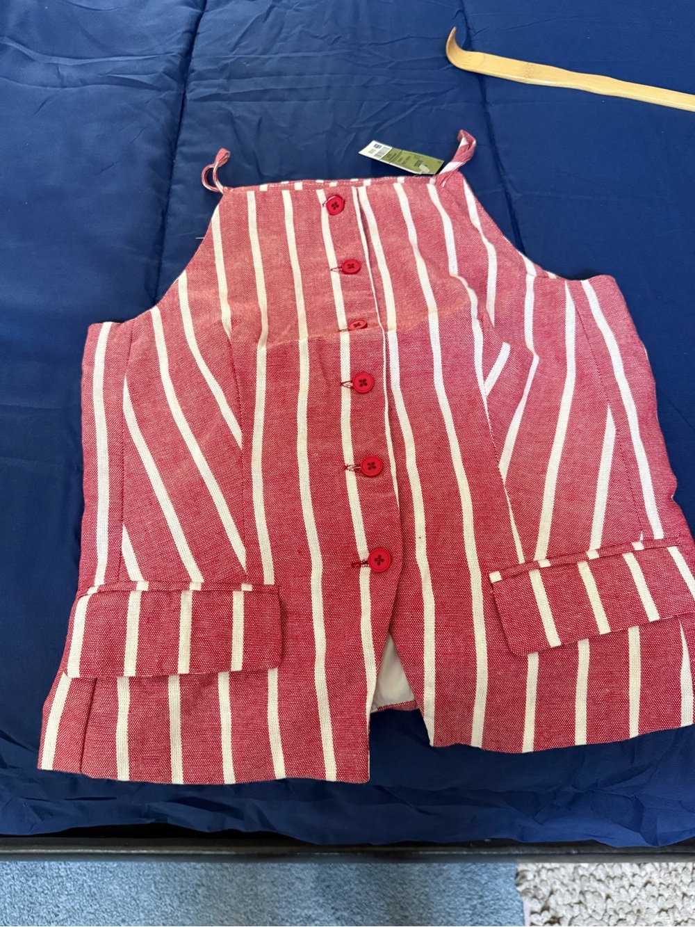 Dizzy Red and White Vertical Stripe Top